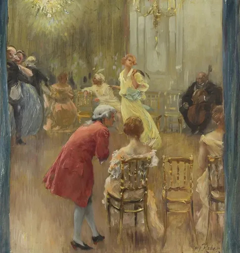 Max Friedrich RABES - Painting - Faschingsball