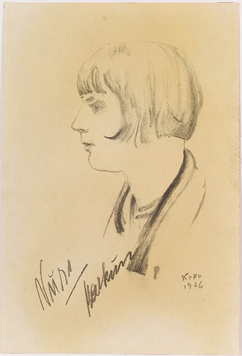 Friedrich Albin KOKO-MIKOLETSKY - Zeichnung Aquarell - "Female Portrait", 1926