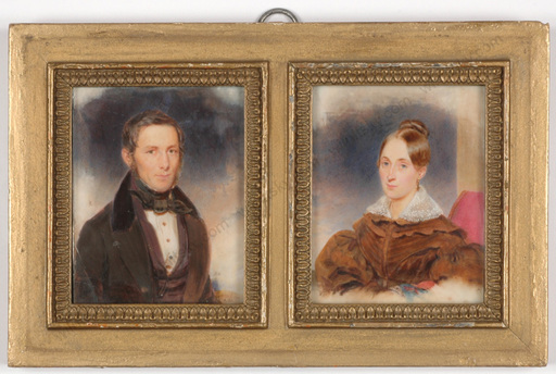 Alois VON ANREITER - Miniatura - "Portraits of Viennese married couple", 1830s