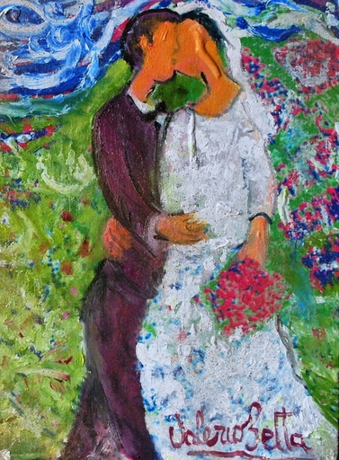 Valerio BETTA - Painting - Sposi nel parco -Prezzo scontato