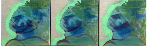 Reinar FOREMAN - 绘画 - Head of Daphne in Green (triptych)