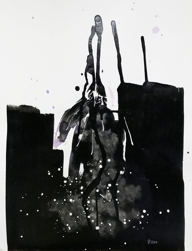 Doina VIERU - Drawing-Watercolor - Black Flower 4