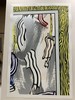 Roy LICHTENSTEIN - Print-Multiple - Painting on Blue and Yellow Wall