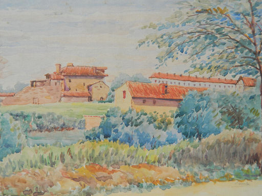 Joseph GARDEN - Drawing-Watercolor - PAYSAGE - LANDSCAPE AIX EN PROVENCE - FRANCE