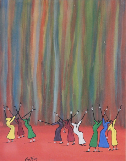 Marcel GOTENE - Drawing-Watercolor - DANSES AFRICAINES