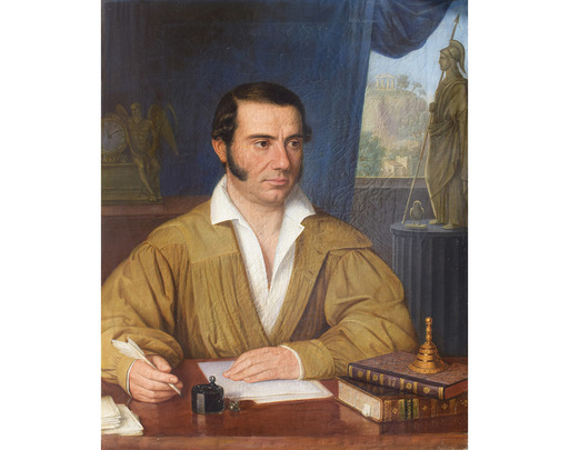 Giuseppe GANDOLFO - Painting - Ritratto di un uomo di legge nel suo studio