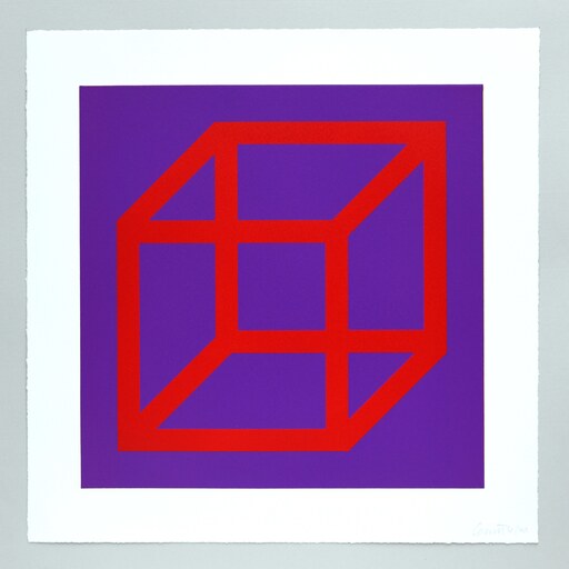 索尔·勒维特 - 版画 - Open Cube in Color on Color Plate 05