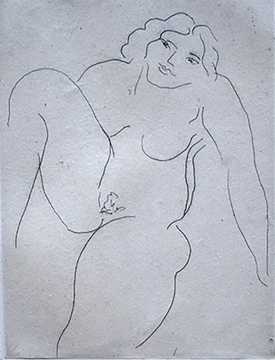 Henri MATISSE - Stampa-Multiplo - Frontal Nude, Right Leg Folded | Nu de face, jambe droite re