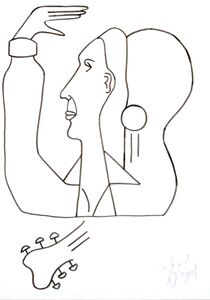 Richard BOIGEOL - Zeichnung Aquarell - PACO DE LUCIA  (Hommage)