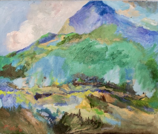 Paolo SALVATI - Pittura - Paesaggio, montagna blu 