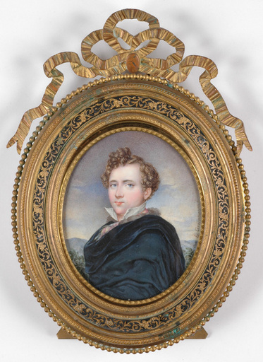 Laurent A. GRÜNBAUM - 缩略图  - "Portrait of a Gentleman" ca. 1820, miniature