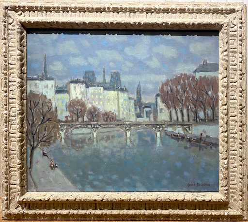 André REGAGNON - Painting - Vue de la Seine