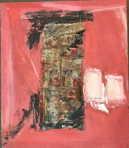 Robert LABOR - Peinture - Rouge collage