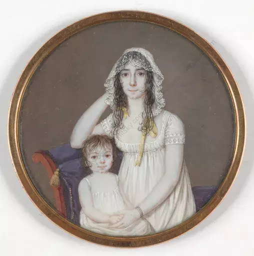 Marie-Nicolas PONCE-CAMUS - Miniatura - M.N. Ponce-Camus-Attrib. "Lady with child" 