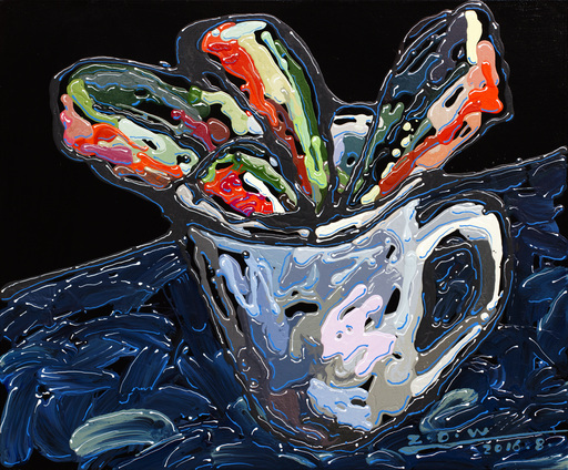 ZHAO Dewei - Painting - Still Life Series - Watermelon Peel Inserted In A Cup