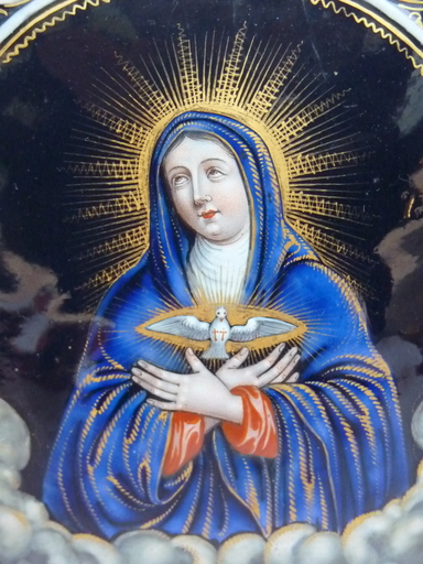 Jacques I LAUDIN - Gemälde - La Vierge, émail de Limoges, époque Louis XIV