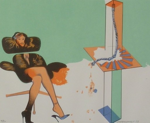 Allen JONES - Druckgrafik-Multiple -  	Young Woman Contemplating Sculpture