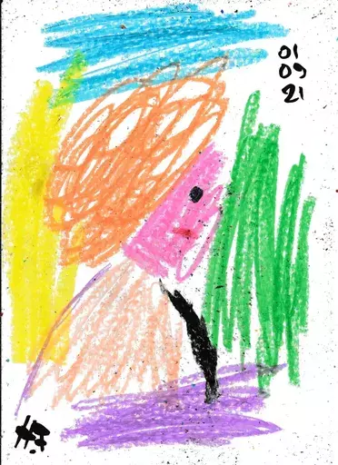 Harry BARTLETT FENNEY - Drawing-Watercolor - orange hair seen again 4 (01 09 21)