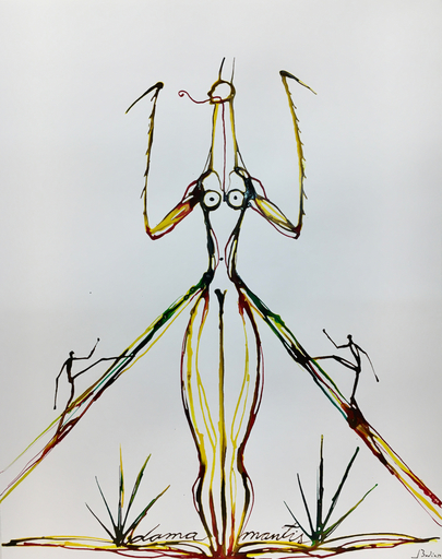 José BEDIA VALDÉS - Zeichnung Aquarell - Dama Mantis