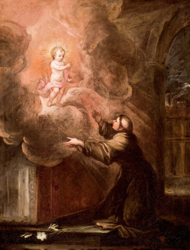 Francisco ANTOLINEZ Y SARABIA - Painting - Aparición del Niño Jesús a San Antonio de Padua
