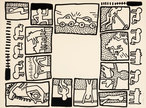 Keith HARING - Grabado - Untitled (Plate 4) from The Blueprint Drawings