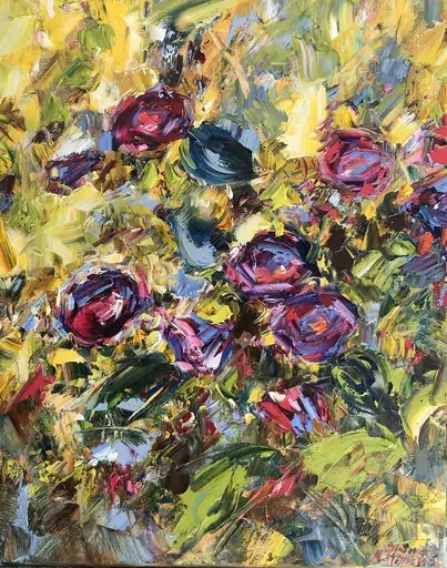 Diana MALIVANI - Painting - Forest Bluebells