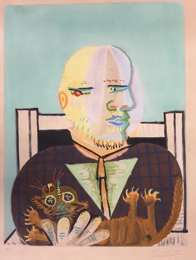 Pablo PICASSO - Druckgrafik-Multiple - Vollard et son Chat ( Vollard and his cat)