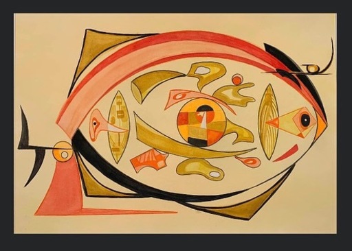 Yamilet SEMPÉ - 绘画 - "Amulet" Serie geometric Watercolor Sempe Latin American  
