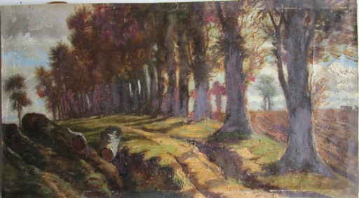 Charles COUMONT - Painting - Allee in ländlicher Landschaft