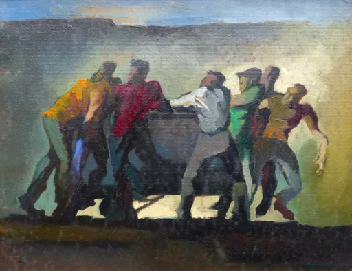 Jules PERAHIM - Peinture - Personnages, circa 1940