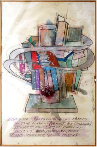 Dennis OPPENHEIM - Gemälde - Studio per radici nei cuori del cubismo