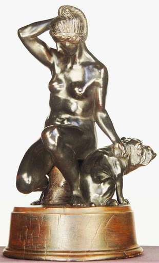 Ferdinand LIEBERMANN - Sculpture-Volume - Nude and Bulldog