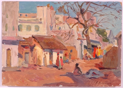 Andrei Ilech POTAPENKO - Peinture - "Motif of India", Oil Painting, ca.1953