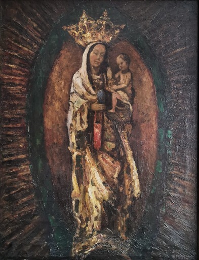 Ernst KOLBE - 绘画 - Madonna mit Kind auf dem Arm