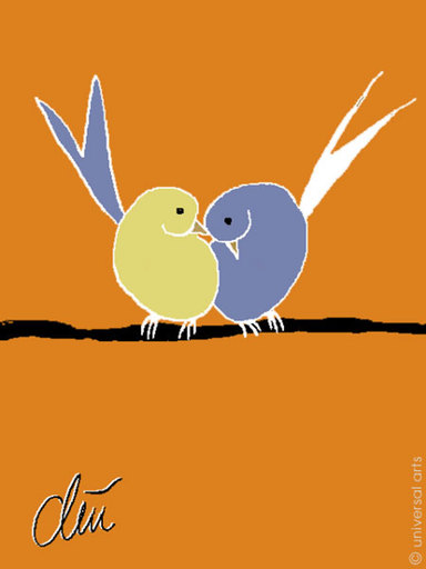 Jacqueline DITT - Estampe-Multiple - Vogelpaar (Pair of Birds) - Grafik / graphic ltd. Edition