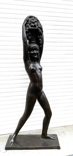 Jaime OTERO - Sculpture-Volume - Jeune femme au panier 