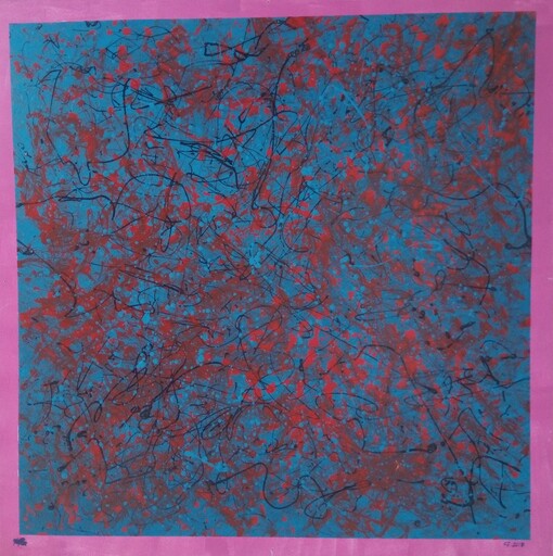 Harry BARTLETT FENNEY - Peinture - red on blue plus