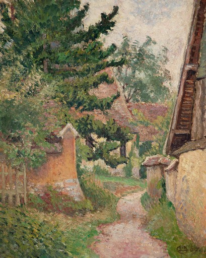 Lucien PISSARRO - Painting - La Sente de l'Eglise, Bazincourt
