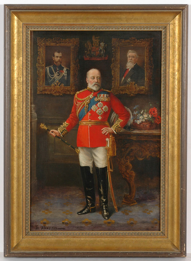 FAUSTIN - Pittura - "Edward VII, Nikolai II, Armand Fallieres" oil on canvas