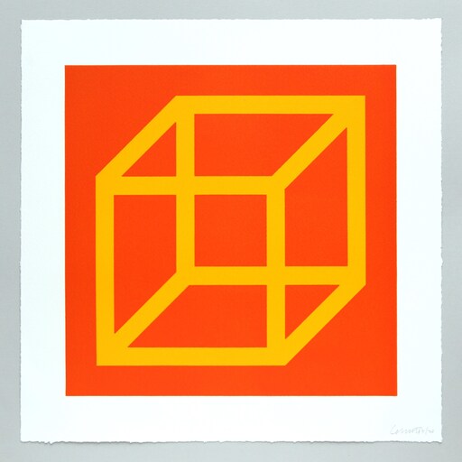 索尔·勒维特 - 版画 - Open Cube in Color on Color Plate 07
