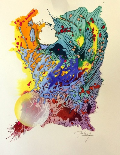 André BIELEN - Zeichnung Aquarell