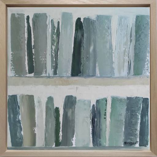 Sophie DUMONT - Peinture - Green library, abstrait monochrome