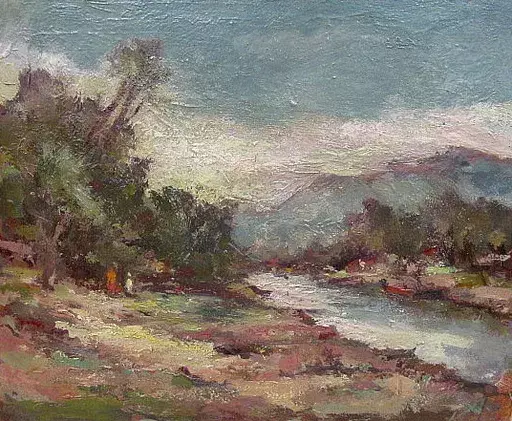 Walter KAISER - Painting - Fluss in Südfrankreich.