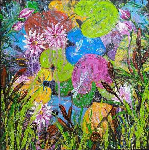 Sofia BELTADZE - Painting - Chromatic Water Lilies
