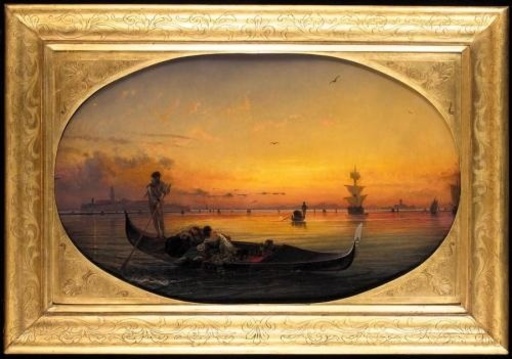 Friedrich I NERLY - Painting - Gondelfahrt in Venedig