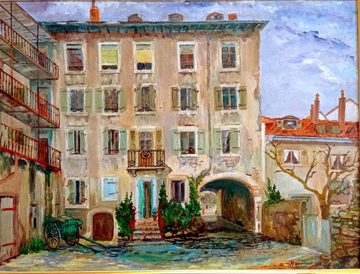 Paul C. HARI - Peinture - Cour d'immeubles.
