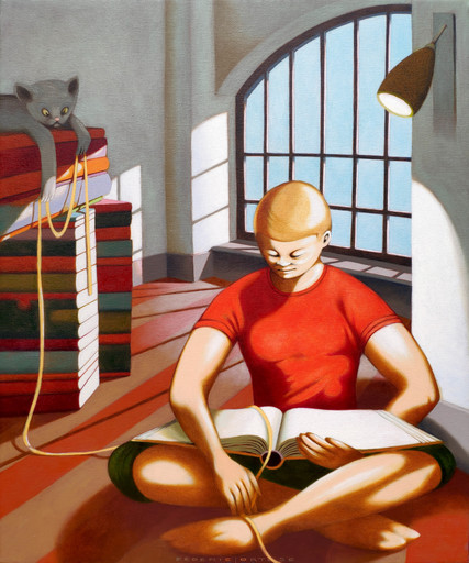 Federico CORTESE - Painting - The reading room
