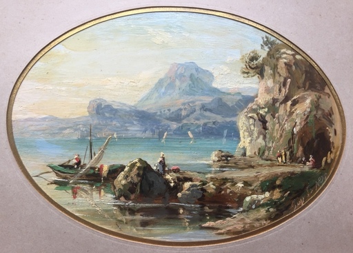 Gustave DORÉ - Pittura - Waterscape - The pier