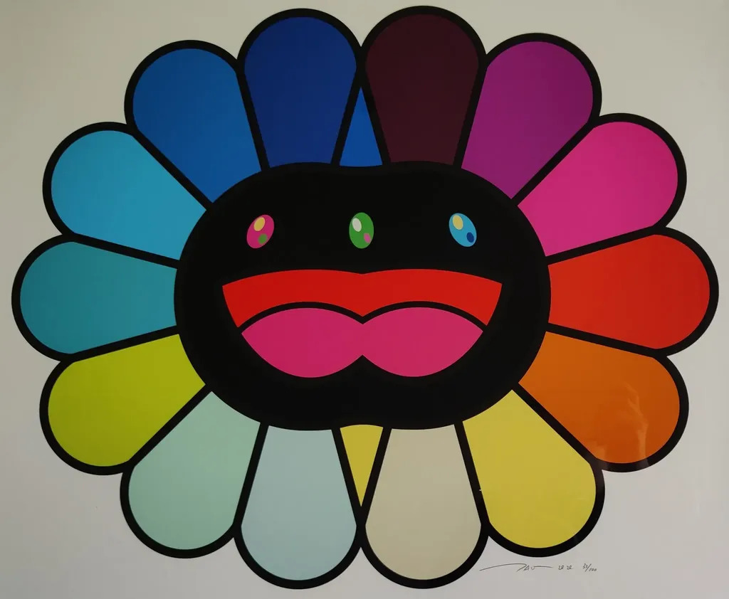 村上隆 Multicolor Double Face: Yellow Takashi Murakami Multicolor Double Face Yellow Print | Kumi
