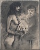 Edouard Joseph GOERG - Zeichnung Aquarell - Le Peintre et son modèle